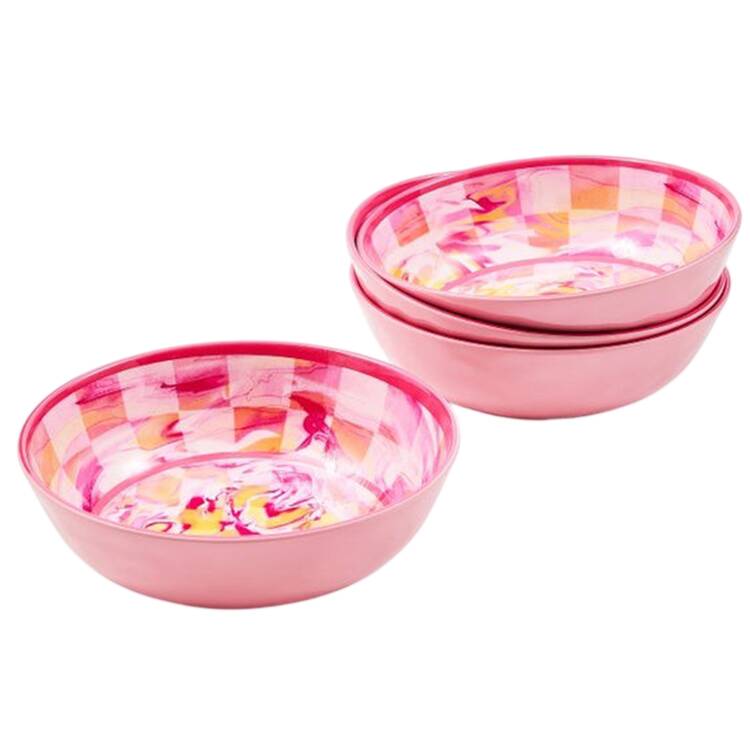 Pink Marble Check (Melamine) 7" All Purpose Bowl