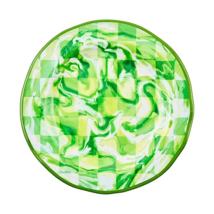 Green Marble Check (Melamine) Salad/Dessert Plate