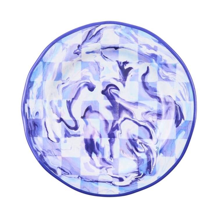 Blue Marble Check (Melamine) Salad/Dessert Plate