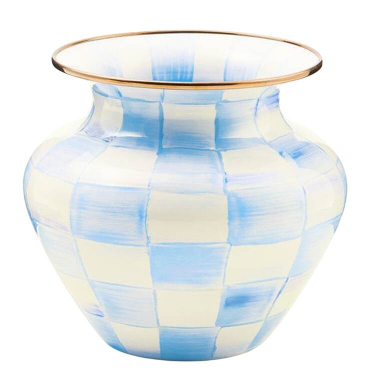 Sky Check (Enamelware) 7" Vase