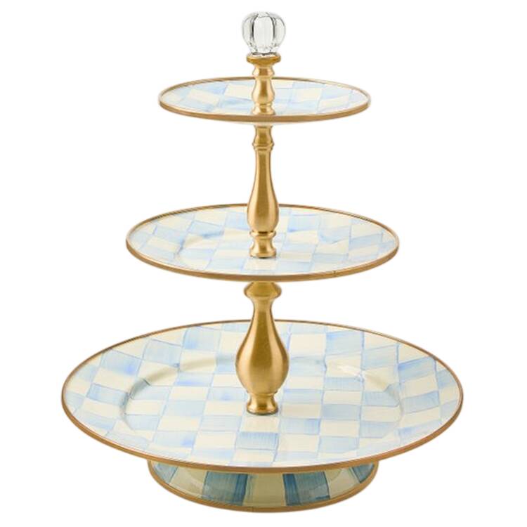 Sky Check (Enamelware) 3 Tier Serving Tray