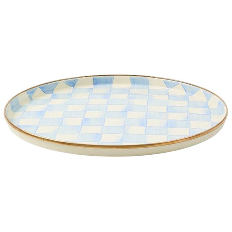 Sky Check (Enamelware) 14" Round Tray