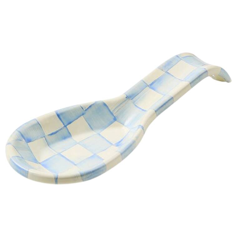 Sky Check (Enamelware) Spoon Rest/Holder (Holds 1 Spoon)