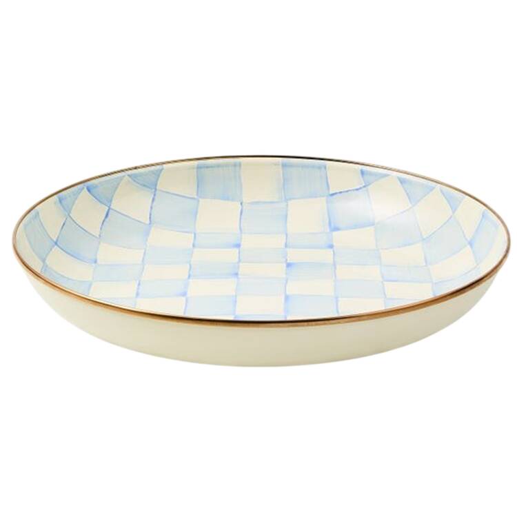 Sky Check (Enamelware) 13" Shallow Round Bowl