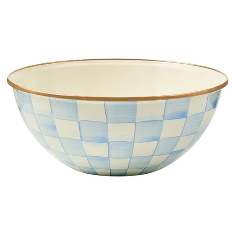 Sky Check (Enamelware) 11" Large Salad Serving Bowl