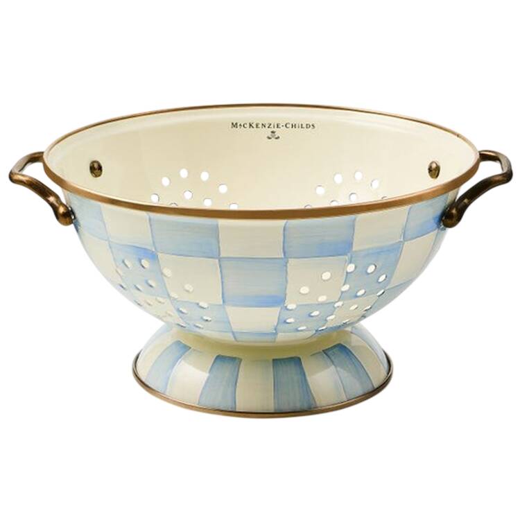 Sky Check (Enamelware) Metal Colander