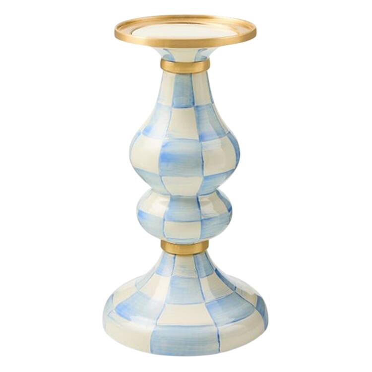 Sky Check (Enamelware) 9" Pillar Candleholder