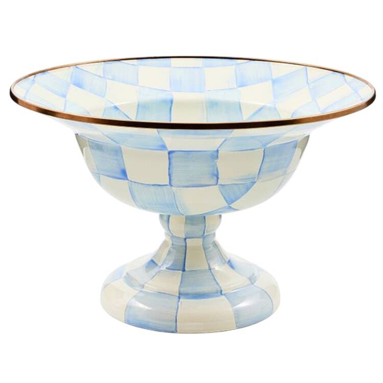 Sky Check (Enamelware) Round Compote (Height X Width)