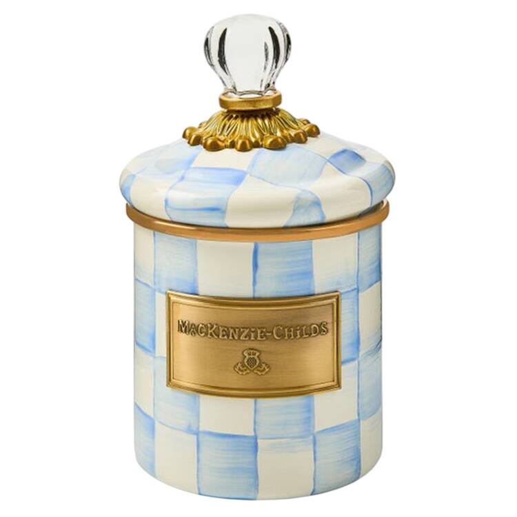 Sky Check (Enamelware) Demi Canister & Lid