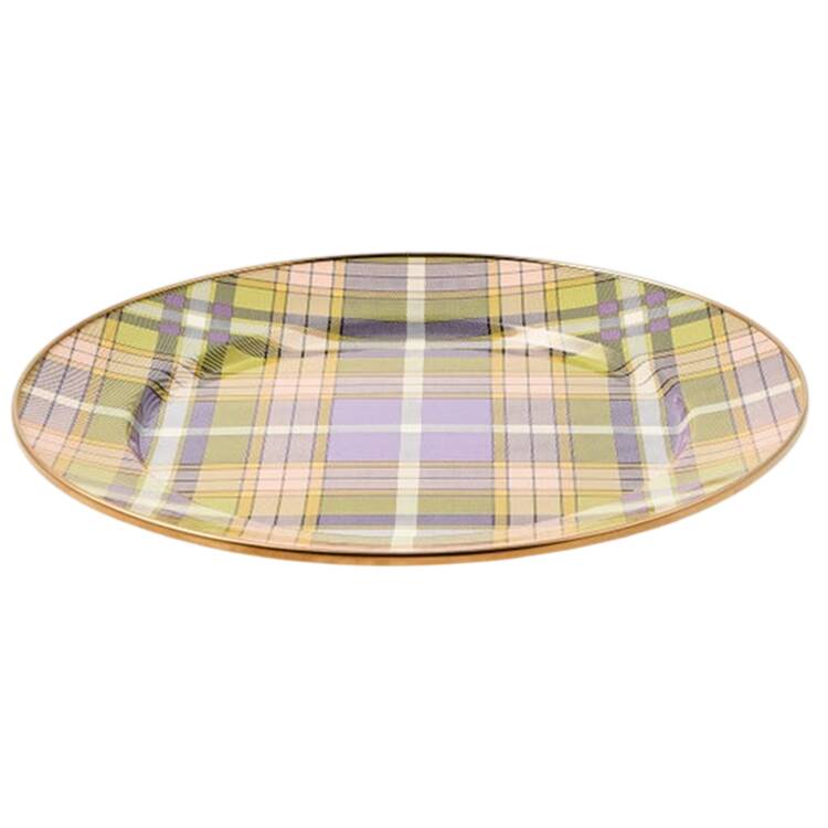 Tartan Violet (Enamelware) Service Plate (Charger)