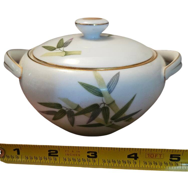 Spring Bamboo Sugar Bowl & Lid