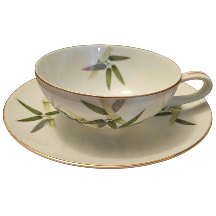 Spring Bamboo Flat Cup & Saucer Set