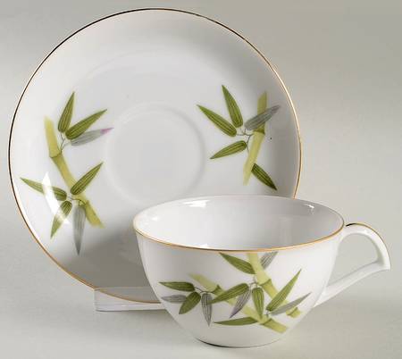 Spring Bamboo Flat Cup & Saucer Set
