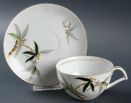 Black Bamboo Flat Cup & Saucer Set