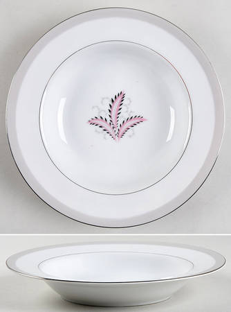Olympia (Pink Flowers) Rim Soup Bowl