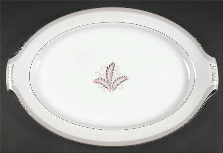 Olympia (Pink Flowers) 17" Oval Serving Platter