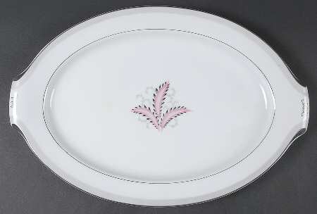 Olympia (Pink Flowers) 15" Oval Serving Platter