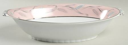 Pink Wheat 11" Oval Vegetable Bowl
