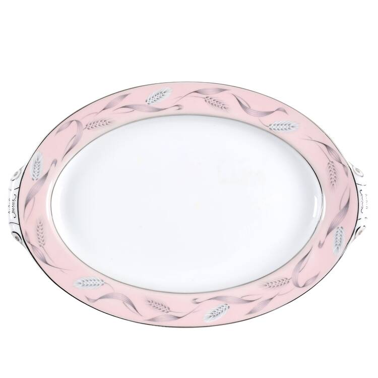 Pink Wheat 12" Oval Serving Platter