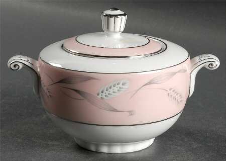 Pink Wheat Sugar Bowl & Lid