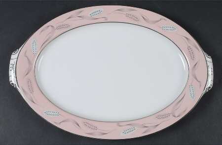 Pink Wheat 15" Oval Serving Platter