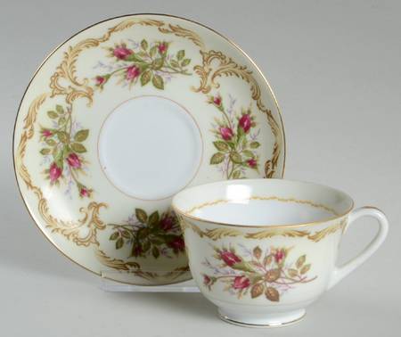 Rosebud Footed Cup & Saucer Set