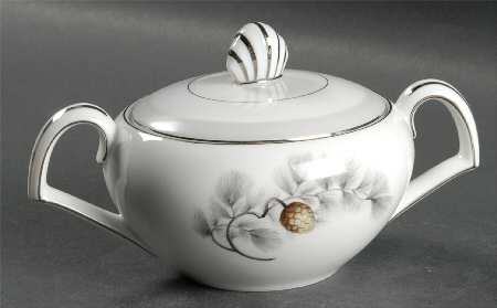 Silver Pine Sugar Bowl & Lid