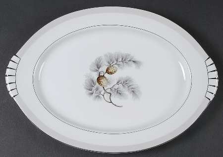 Silver Pine 12" Oval Serving Platter