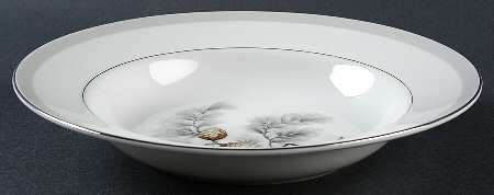 Silver Pine Rim Soup Bowl