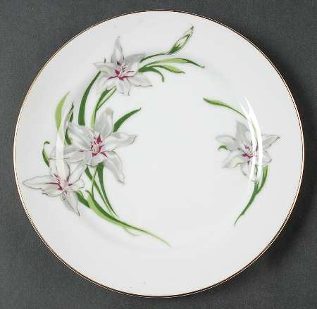 White Lily Salad Plate