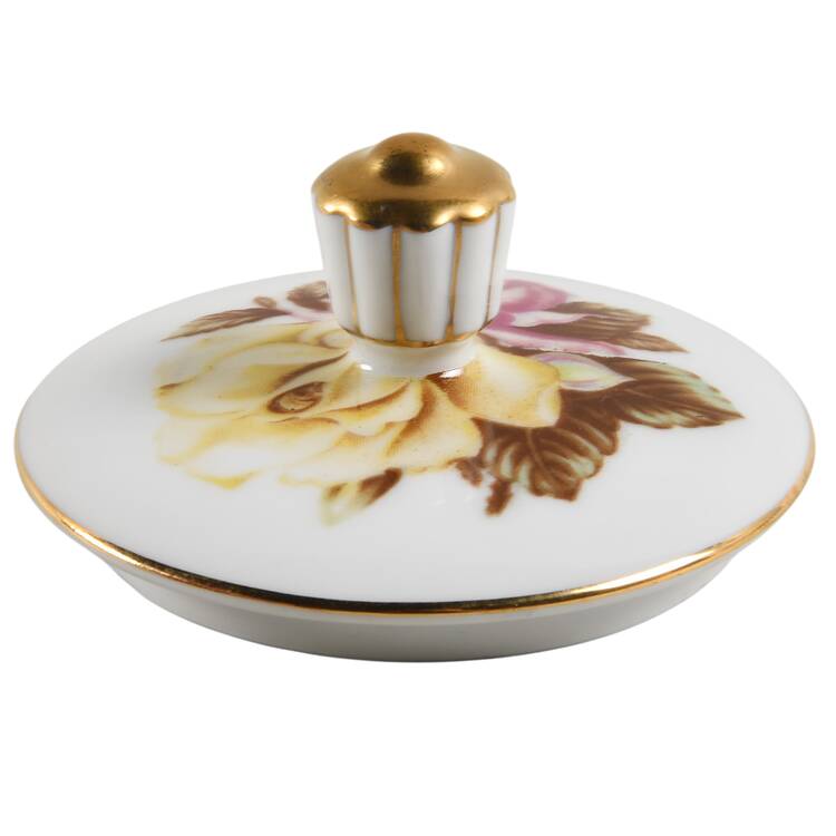 Yellow Rose Lid for Sugar Bowl
