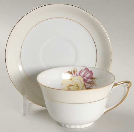 Yellow Rose Flat Cup & Saucer Set
