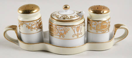 175 5 Piece Condiment Set (Salt, Pepr, Mustard & Tray)