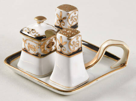20056 Individual Salt & Pepper, Mustard with Lid & Tray