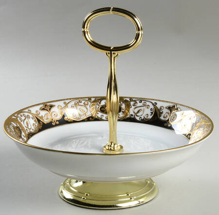 20056 6"-7" Handled Footed Nut Dish HC