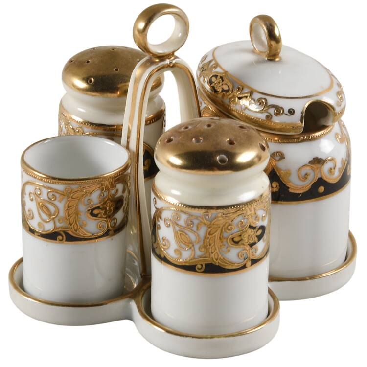 20056 Salt, Pepper, Mustard & Lid,Toothpick & Tray Set