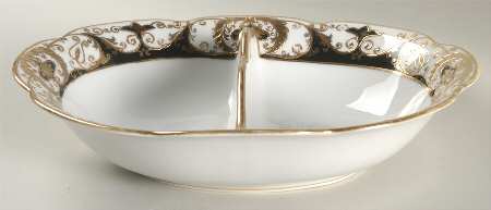 20056 10" Oval Divided Vegetable Bowl
