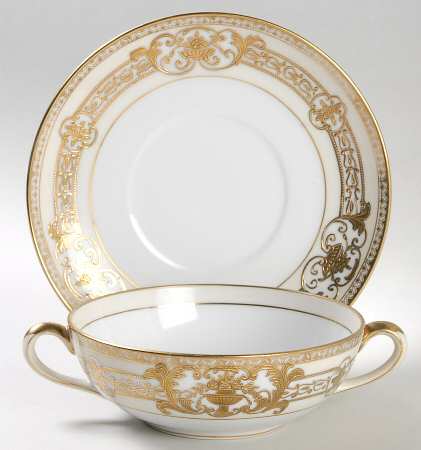37532-77630 Flat Cream Soup Bowl & Saucer Set