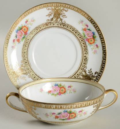 39540-78045 Flat Cream Soup Bowl & Saucer Set