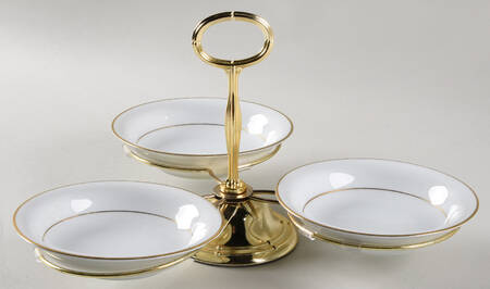 7050 7" x 12" 3-Part Relish & Metal Stand (FR) HC