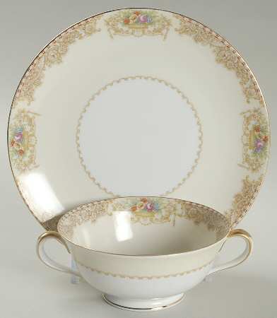 Acton Footed Cream Soup Bowl & Saucer Set