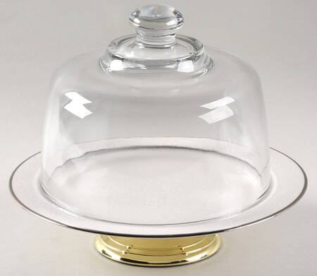 Affection 6 1/2"-7 1/2" Footed Cheese Plate w/ Glass Dome HC