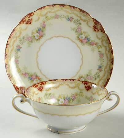 Ainslee Footed Cream Soup Bowl & Saucer Set