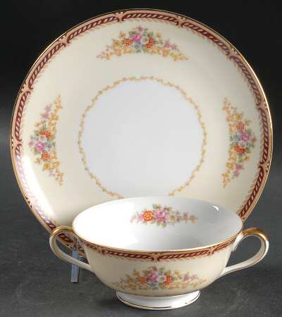 Alberta Footed Cream Soup Bowl & Saucer Set