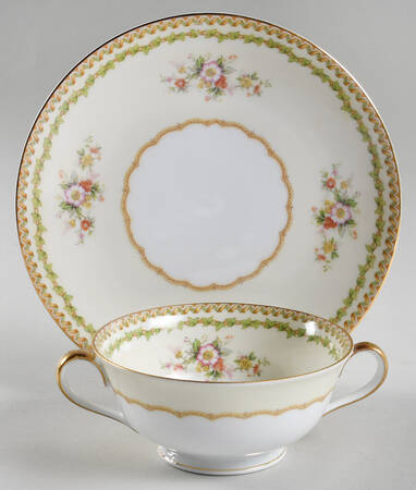 Alcona Footed Cream Soup Bowl & Saucer Set