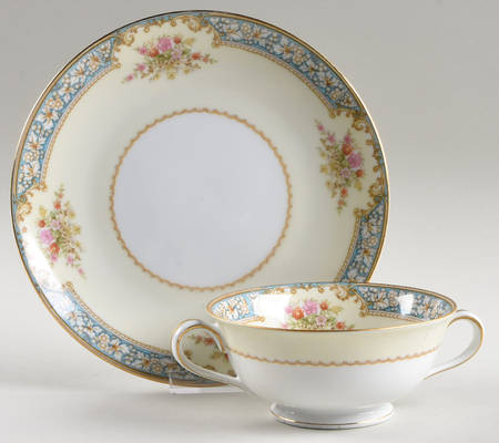 Alexis Footed Cream Soup Bowl & Saucer Set