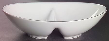 Alicia 10" Oval Divided Vegetable Bowl