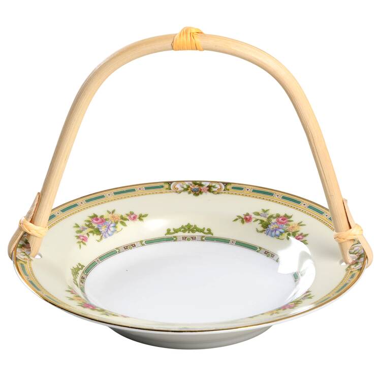 Alicia 7''-7 1/4'' Basket W/Bamboo Handle HC