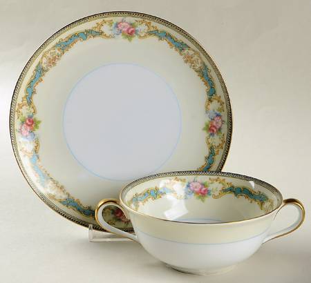 Althea Flat Cream Soup Bowl & Saucer Set