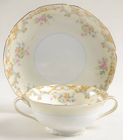 Alvadore Footed Cream Soup Bowl & Saucer Set